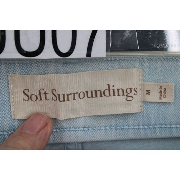 Soft Surroundings Bermuda Shorts Womens Medium Blue Denim Stretch 2ee35 - Picture 7 of 8